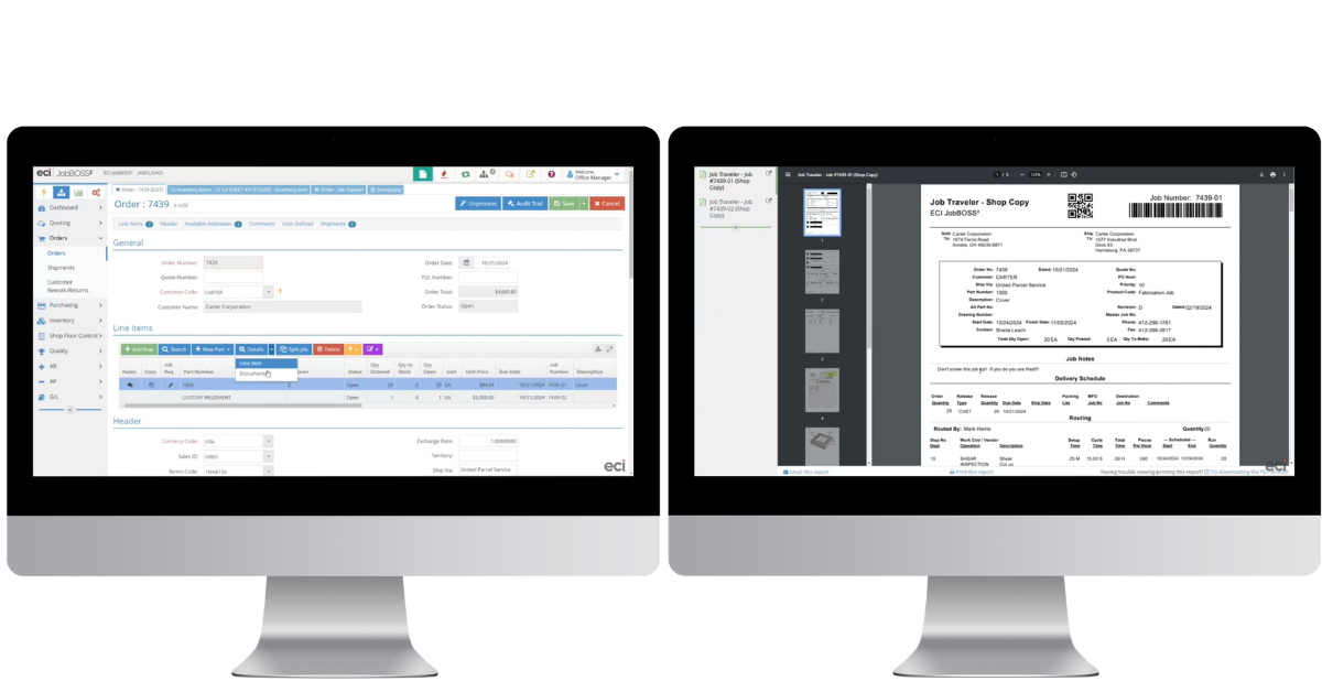 JobBOSS²'s order management features