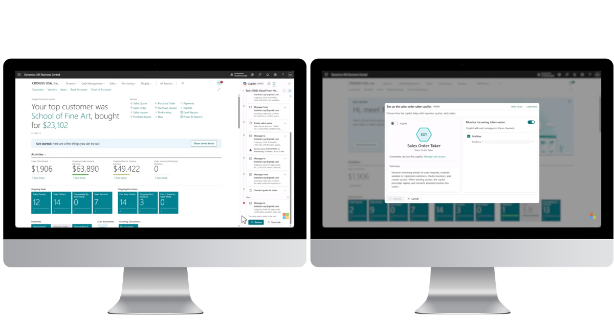 Microsoft Dynamics 365 BC's sales order agent